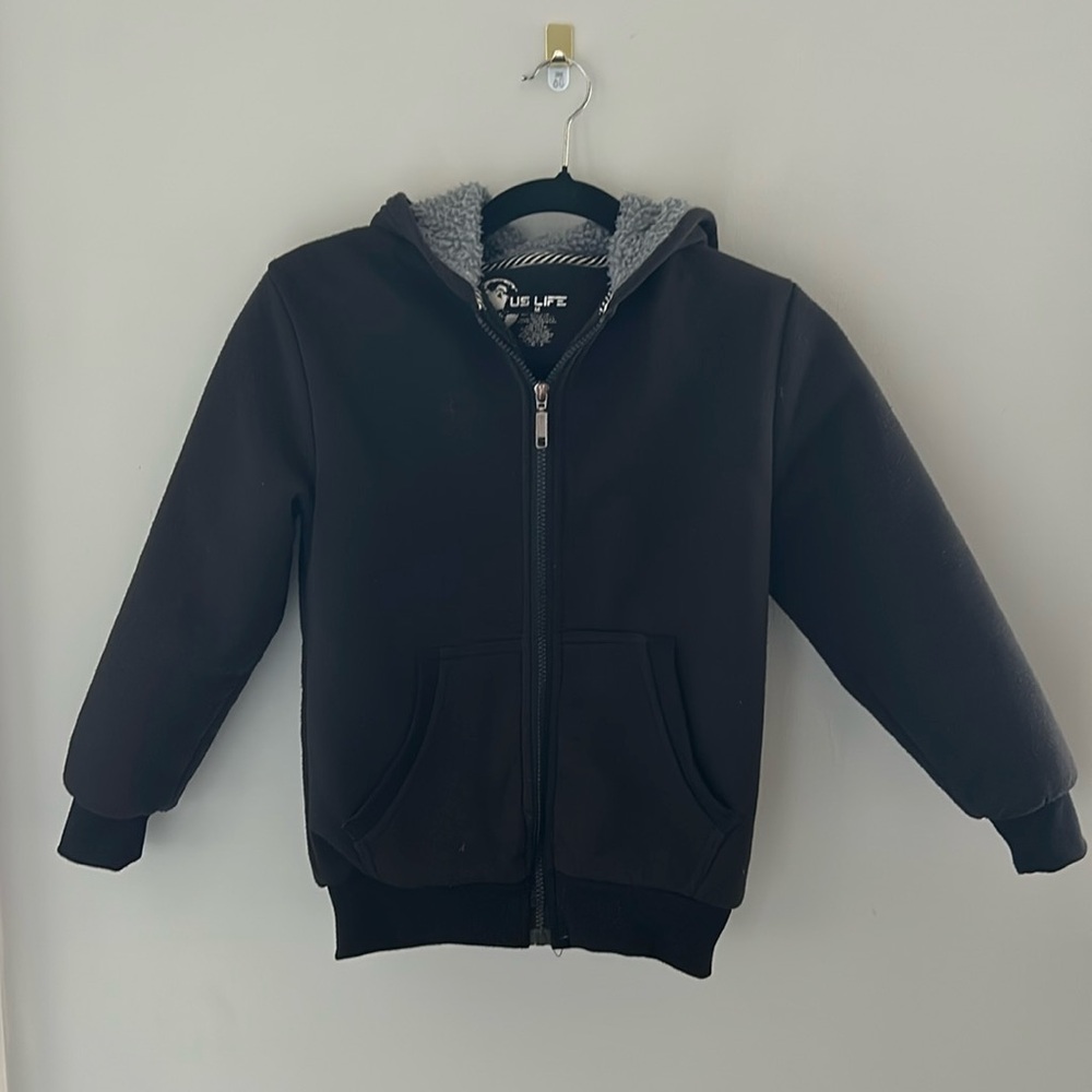 Kid’s Black Zip Front Sweatshirt